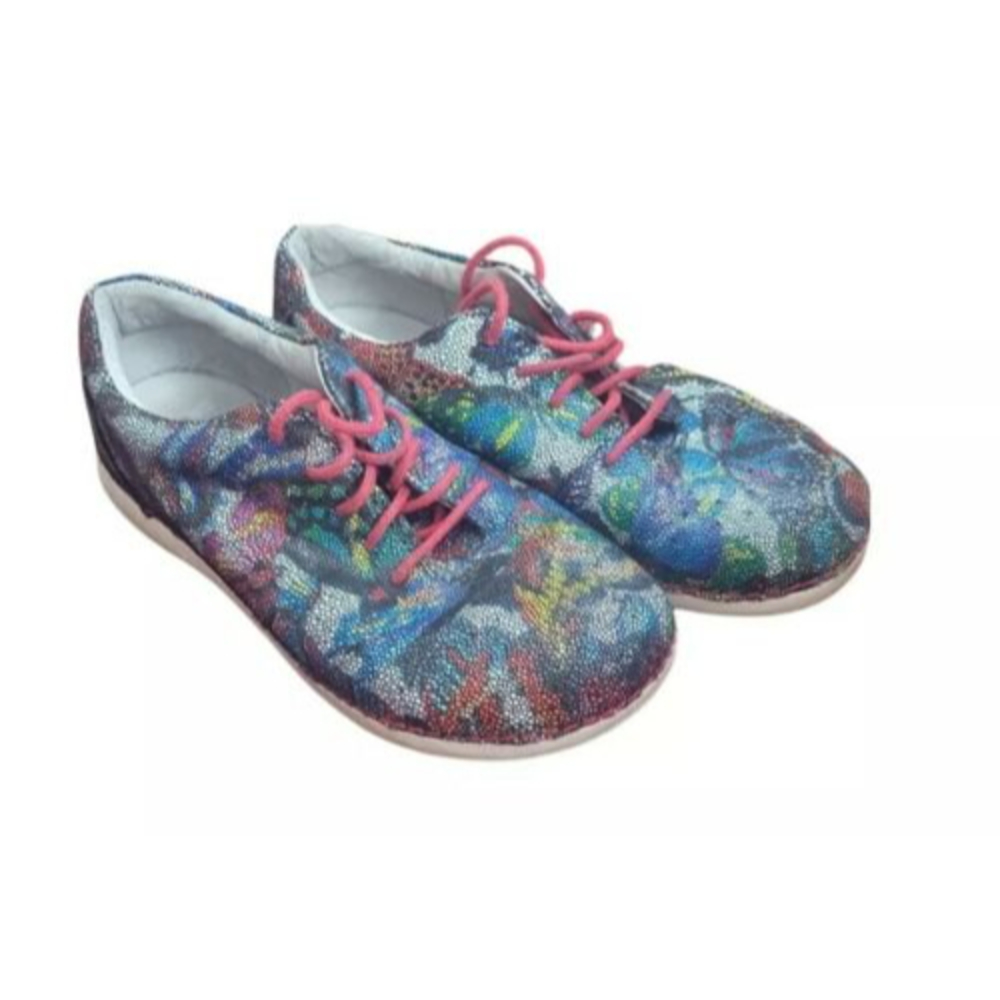 Alegria Essence Monarch Multi-Colored Butterfly Lace Up Sneakers US 8-8.5 EU 38
